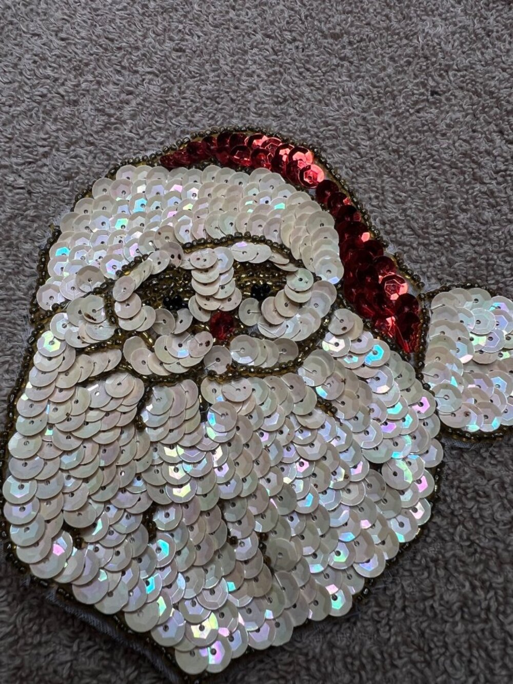 Vintage Sequin Santa and Tree Appliqué Brooch Pins Festive Detailing Handmade - Picture 11 of 11